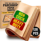 Parchment Paper Sheets for Baking, 12x16 In 120 Pcs by Baker's Signature | Precut Non-Stick & Unbleached - Will Not Curl or Burn, Non-Toxic & Comes in Convenient Packaging