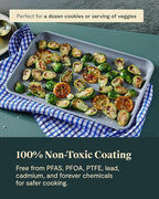 Caraway Non-Stick Ceramic Baking Sheet - Naturally Slick Ceramic Coating - Non-Toxic, PTFE & PFOA Free - Perfect for Baking, Roasting, and More - Medium (15" x 10") - White
