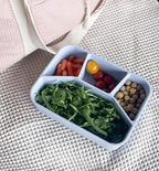 Ullabelle Leak Proof Bento Box Food-Grade Silicone Bento, BPA, Phthalate, Lead, & PVC Free - Lunch Box for Daycare, Kids, & Adults - Leak Resistant Sets With Lids Snack Box Container (Periwinkle 4)