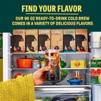 Wandering Bear Straight Black Organic Cold Brew Coffee On Tap, Iced Coffee Drink - Extra Strong, Smooth, No Sugar Added, Shelf-Stable, Ready to Drink, 100% Organic - 16 Servings of 6fl.oz - 96fl.oz