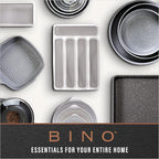 BINO | Plastic Storage Bins, Large - 2 Pack, Clear | THE SOHO COLLECTION | Pantry Organizers and Storage Containers | Fridge Organizer Bins | Kitchen Cabinet Organizer | Medicine Cabinet Bin
