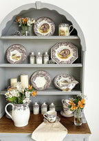 Spode Woodland Turkey Dinner Plate - 10.5" Traditional Thanksgiving Design with Historic British Floral Border, Fine Earthenware - Dishwasher, Microwave & Warm Oven Safe - Made in England