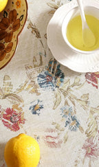 patdrea Designer Linen Tablecloth for Rectangle Table,Red Vintage Animals Pattern Floral Tablecloths,Decor Table Cover for Kitchen Dining Christmas,Tea Party,Thanksgiving,Party,63"x87"-Townlife E