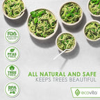 Ecovita 100% Compostable Paper Plates [7 in.] – 150 Disposable Plates Eco Friendly Sturdy Tree Free Liquid and Heat Resistant Alternative to Plastic or Paper Plates
