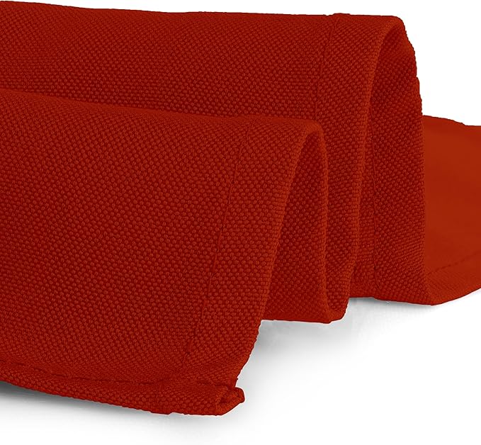 Gee Di Moda Rectangle Tablecloth - 90 x 156 Inch Burnt Orange Table Cloth for 8 Foot Table with Floor-Length Drop - Heavy Duty Washable Fabric - 8 Ft Buffet Table, Holiday Party, Wedding & Baby Shower
