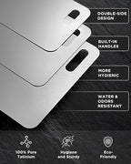 Katuchef Titanium Cutting Board for Kitchen, 100% Pure Titanium Cutting Board Food Grade,Non Toxic chopping board, Dishwasher safe, Easy to Clean Large Size, 16.1”x10”