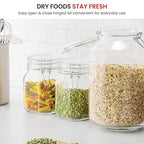 Bormioli Rocco Glass Fido Jars - 135.¼ Ounce - 4 Liter, with hinged hermetically Sealed Airtight lid for Fermenting, Canning, Preserving, With Exclusive Paksh Novelty Chalkboard Labels Set (1 Pack)