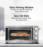 Gourmia GTF7350 6-in-1 Multi-function, Stainless Steel Air Fryer Oven - 6 Cooking Functions - Fry Basket, Oven Rack, Baking Pan & Crumb Tray, Included + Recipe Book