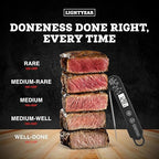 Lightyear Meat Thermometer | Instant Read Cooking Thermometer for Grilling, Roasting & BBQ, Built-in Magnet, IP65 Waterproof, Food-Grade Stainless Steel Temperature Probe