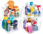 ClearSpace Clear Plastic Storage Bins – XL 6 Pack Perfect Kitchen or Pantry Organization Fridge Organizer and Storage Bins, Cabinet Organizers