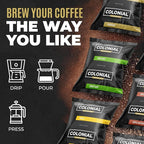 Colonial Coffee 80 Count Single Pot Coffee Packets – 100% Arabica Donut Shop Medium Roast | Pre-Measured Frac Packs for 12 Cup Maker | Bulk Ground Gourmet Coffee for Home & Office