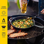 Lodge Pre-Seasoned Cast Iron Skillet Set - Set Includes 8 Inch Skillet, 10.25 Inch Skillet, and 12 inch Skillet - 3 Piece