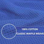 Homaxy 100% Cotton Waffle Weave Kitchen Dish Cloths, Ultra Soft Absorbent Quick Drying Dish Towels, 12 x 12 Inches, 6-Pack, Blueberry
