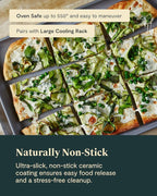 Caraway Non-Stick Ceramic Large Baking Sheet Sheet - Naturally Slick Ceramic Coating - Non-Toxic, PTFE & PFOA Free - Perfect for Baking, Roasting, and More - Large (18" x 13") - Gray