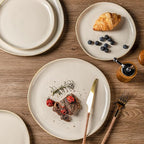 AmorArc Ceramic Dinnerware Sets,Handmade Reactive Glaze Stoneware Plates and Bowls Sets,Highly Chip and Crack Resistant | Dishwasher & Microwave Safe Dishes Set,Service for 6 (18pc)