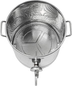 BREWSIE Stainless Steel Home Brew Kettle w/Dual Filtration. Equip with False Bottom Thermometer and Ball Valve for Brewing (10 Gal/ 40 Quart)…