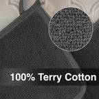 RITZ Terry Potholder & Hot Pad: Unparalleled Heat Resistant, Durable 100% Cotton – Ergonomically Designed for Optimal Grip – Easy-Care Machine Washable – 4-Pack, Graphite