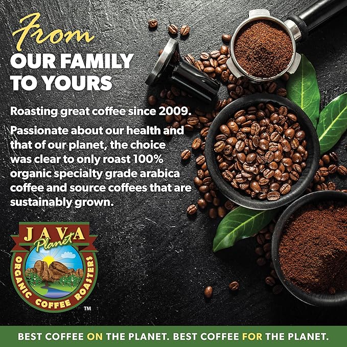 Low Acid Organic Coffee – Whole Bean, Mold-Free & Stomach Friendly by Java Planet, Peruvian Single Origin Decaf Coffee, Water Process, Medium Dark Roast, Smooth Full Flavored, 5LB Bag