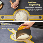 Sourdough Bread Baking Set, 10 Inch Oval & 9 Inch Round Banneton Bread Proofing Baskets with Linen Liner, Silicone Bread Sling, Danish Dough Whisk, Dough Scraper Kit, Silicone Brush & Spatula