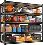 REIBII 48" W Garage Shelving Heavy Duty, 3000LBS Storage Shelves, 5-Tier Adjustable Metal Shelving, Garage Shelves Sturdy Industrial Shelf, Easy Assemble, 72" H x 48" W x 18" D