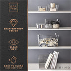 BINO | Plastic Organizer Bins, X-Large - 4 Pack | The SOHO Collection | Multi-Use Organizer Bins | Pantry & Freezer Bin | Plastic Storage Containers | Bin for Home & Kitchen Org