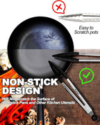 Anaeat Non-Stick Silicone Locking Tong - Stainless Steel 12" Kitchen Food Tongs with Non-Slip Silicone Tips and Grip for Cooking, Baking and BBQ - Heat Resistant up to 480°F (Black)