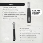 A Bar Above Premium Quality Channel Knife, Stainless Steel Bar Tool, Garnish for Cocktail Mixers, Lemon Zester, and Fruit Peeler, Professional Grade Bar Accessory, Gold