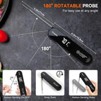 The Latest Thermocouple Food Thermometer. Faster: <1 Second Response time. More Accurate: ±0.5°F (0.3°C), IPX7 Waterproof, for Meat/Candy/Grill/BBQ etc. TH-22 Black