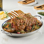 Hestan Provisions - Large Oval Roaster/au Gratin Dish, 5.5 Quart Clad Stainless Steel (17.5 x 14")