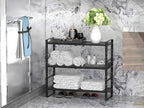 Expandable Stackable Aadjustable Shoe Rack Pantry Shelf for Kitchen Cabinets Counter Shelves Countertop Cupboard Storage Solution,Sturdy Heavy-Duty Metal Construction(1Pack/Black/Medium)