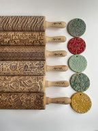 DRAGONFLY EMBOSSING ROLLING PIN WOODEN EMBOSSING ROLLING PIN with DRAGONFLY for EMBOSSED COOKIES GIFT for MOTHER FRIEND