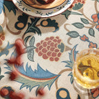 patdrea Designer Vintage Linen Long Tablecloth for Rectangle Table,French Soft Durable Floral Tablecloths,Colorful Table Cover for Kitchen Dining,Parties,Christmas,Thanksgiving,63"x102"-Puno