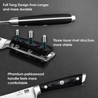 SHAN ZU Fillet Knife 7 Inch- Edge Deboning Fish and Meat Boning Knife, Professional Super Sharp Fish Knives Made of German Stainless Steel Boning Knives with Full Tang Handle