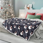 PAVILIA Premium Christmas Sherpa Throw Blanket | Snowman Decoration, Fleece, Plush, Warm, Cozy Reversible Microfiber Holiday Blanket 60x80