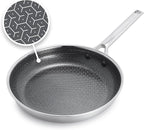 GreenPan Hybrid 10” Nonstick Stainless Steel Frying Pan, APEX Tri-Ply Thermobond PFAS-Free Ceramic Skillet, Induction & All Cooktop Compatible, Oven Temp to 850°F, Dishwasher Safe, Silver