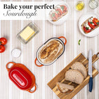 Dutch Oven For Sourdough Bread Baking – Enamelled Cast Iron Bread Loaf Pot – Oven Safe Non Stick Bread Pot – Rectangular, Orange, 24cm x 16cm – by Nuovva