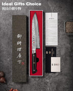 Japanese Chef Knife Kitchen Knife with 67 Layers Damascus Steel AUS-10 Core, Professional Damascus Knife with Full-Tang Ebony Wood Handle and Premium Gift Box(8.27 Inch Kiritsuke Knife)