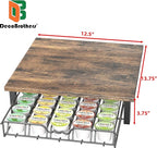 DecoBrothers K-Cup Holder Drawer for 30 Coffee Pods Storage, Rustic Brown