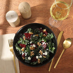 Gibson Elite Beckett 4-Piece 9 Inch Dinner Plate Bowl Set – Reactive Glaze Stoneware – Shallow Serving Pasta Bowls (Blate) – Round Wide-Rim Design – Microwave & Dishwasher Safe - Black