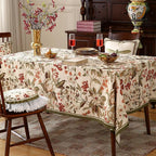 ISAENNE Designer Bohemian Linen Small Square Table Cloth,Colorful Floral Pattern Tablecloth,Wrinkle Resistant Decorative Tablecloths for Dining Thanksgiving Kitchen Party,55"*55"-Grace A