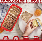 Anaeat Silicone Bread and Loaf Pans Set of 2, Non-stick loaf pans - Just PoP Out! Flexible Silicone Baking Molds for Homemade Breads, Cakes, Meatloaf, Brownies, BPA Free & Oven Safe & Dishwasher Safe
