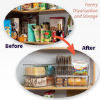 ClearSpace Pantry Organization and Storage Bins with Removable Dividers & Lids – Perfect Pantry Organizers or Kitchen Organization – Refrigerator Organizer Bins, Cabinet Organizers, 2 Pack