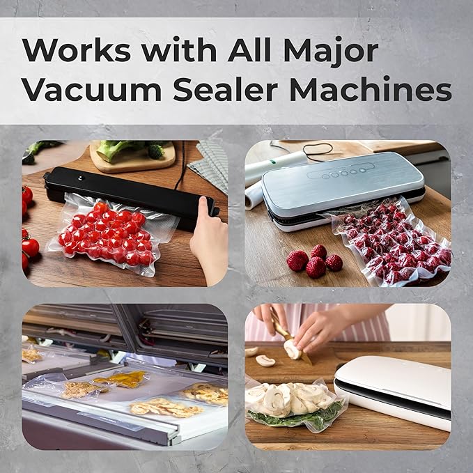 Vacuum Sealer Bags Roll 8" x 50' for Food Saver and Sous Vide, BPA Free, Heavy Duty Commercial Grade Food Storage Bags for Meal Prep and Boil Safe Use, 2 Pack (100 FT)