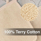 RITZ Terry Potholder & Hot Pad: Unparalleled Heat Resistant, Durable 100% Cotton – Ergonomically Designed for Optimal Grip – Easy-Care Machine Washable – 4-Pack, Latte