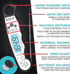 Kizen Instant Read Meat Thermometer Digital - Food Thermometer for Cooking, Grill, Oven, BBQ - Waterproof and Backlit Display - Kitchen Gadgets