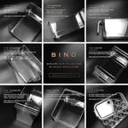 BINO | Plastic Storage Bins - 4 Pack | THE LODGE COLLECTION | Clear Storage | Containers for Organizing with Handles | Pantry Kitchen Organization | Fridge Organizer | Bathroom | Shelves Cabinet